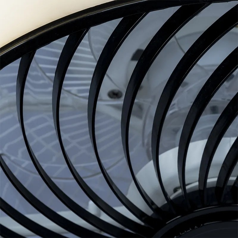 Stropný ventilátor štvorcový čierny vrátane stmievateľného LED - Climo