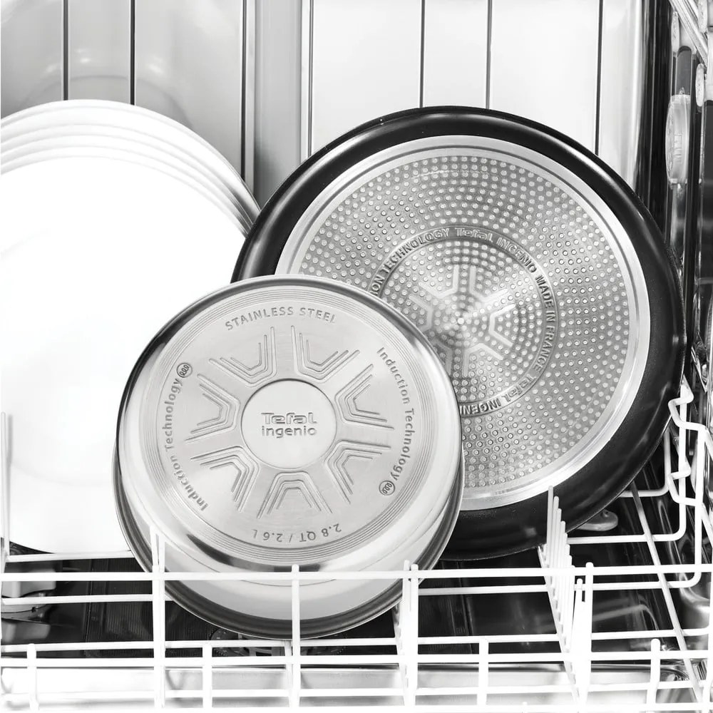 Nerezové panvice v súprave 2 ks s nepriľnavým povrchom/s odnímateľnou rukoväťou ø 26 cm INGENIO Cook Eat L8813S75 – Tefal