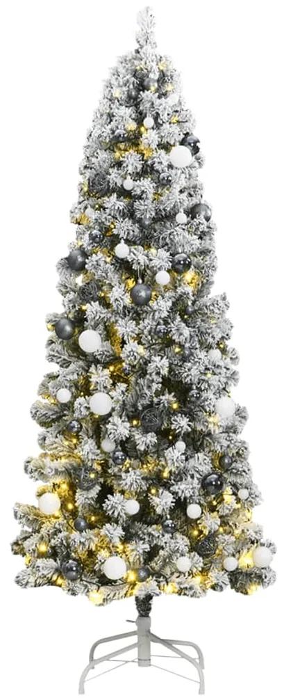 Umelý výklopný vianočný stromček 300 LED a sada gúľ 210 cm 3210502