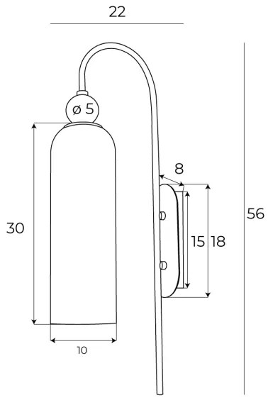 MAXLIGHT W0333 - Nástenná lampa CAMPANILA 1xE27/40W/230V mosadz/šedá