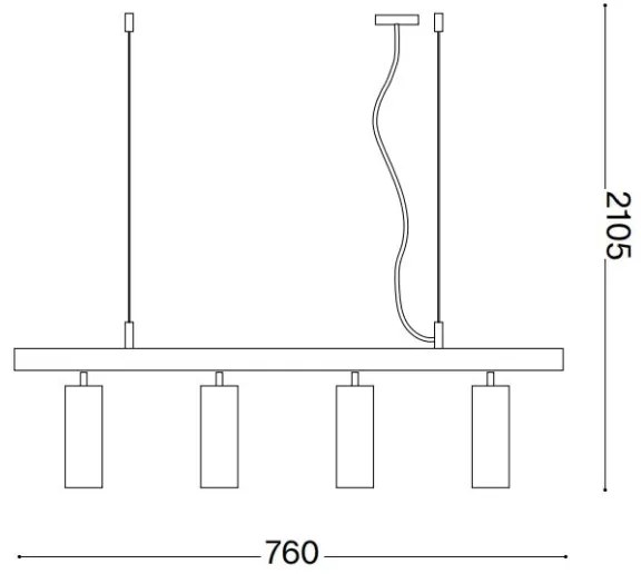 Ideal Lux - LED Luster na lanku DYNAMITE 4xGU10/7W/230V CRI 90 čierna