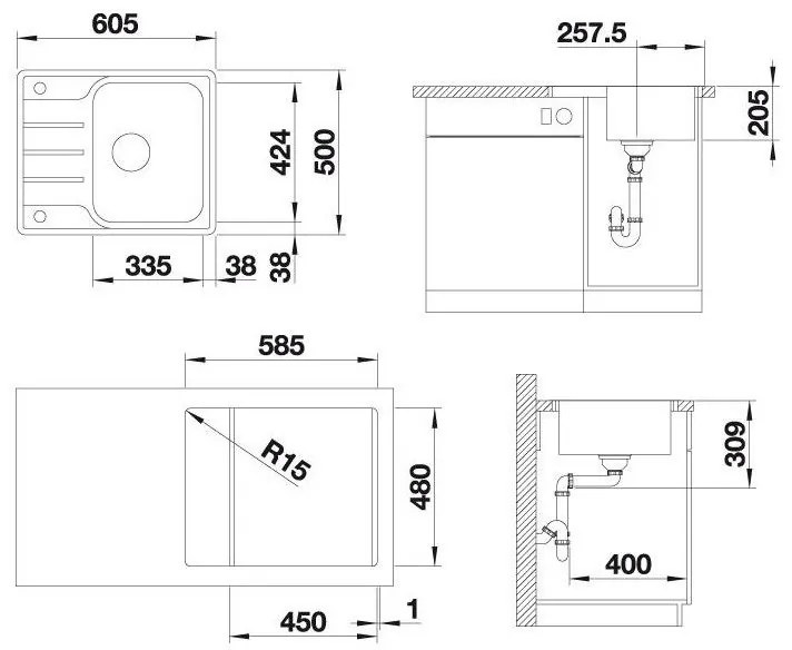 Drez Blanco Lemis 450 Mini, nerez