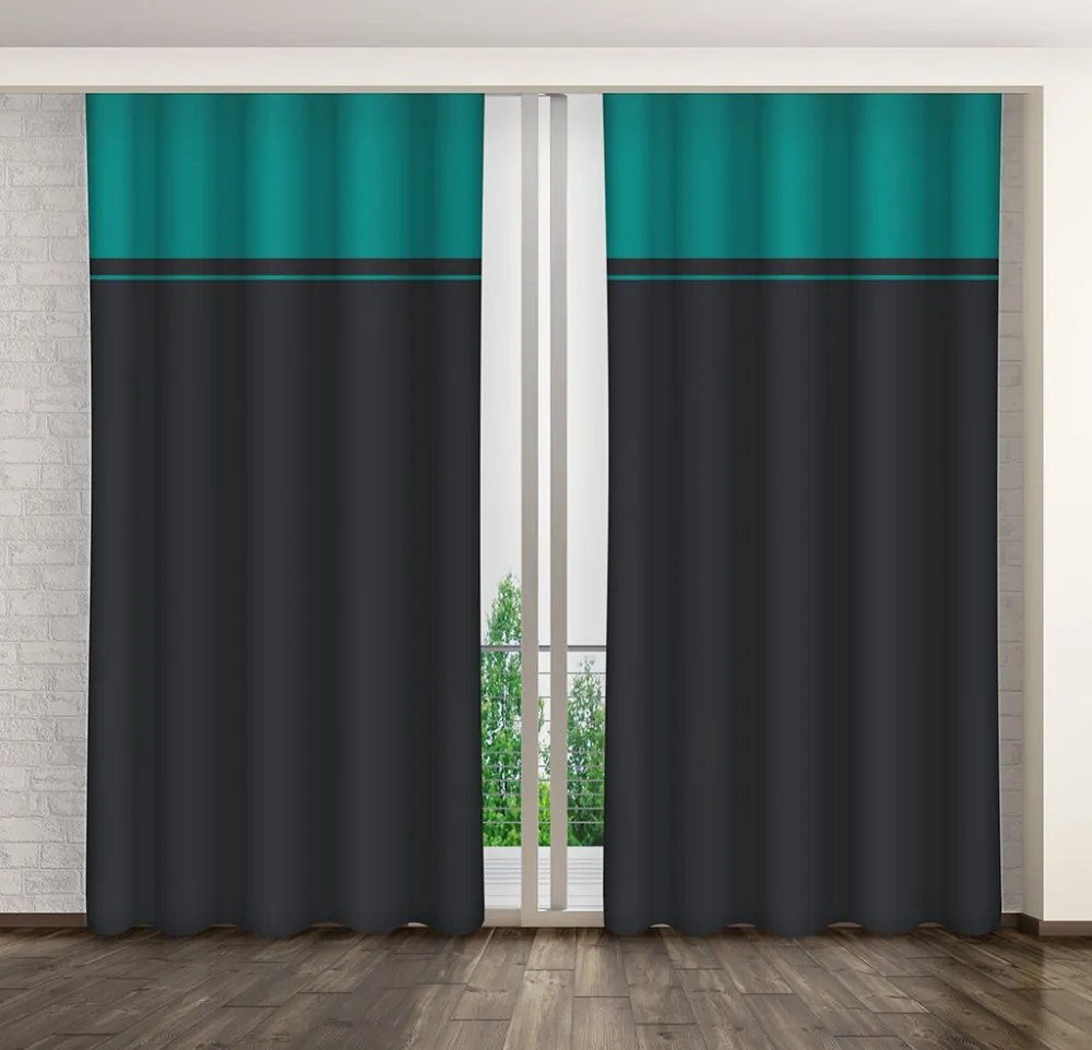 Originálny dvojfarebný záves s riasiacou páskou Dĺžka: 250 cm