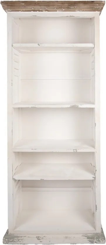 Biela antik drevená knižnica Christiane - 80*36*195 cm