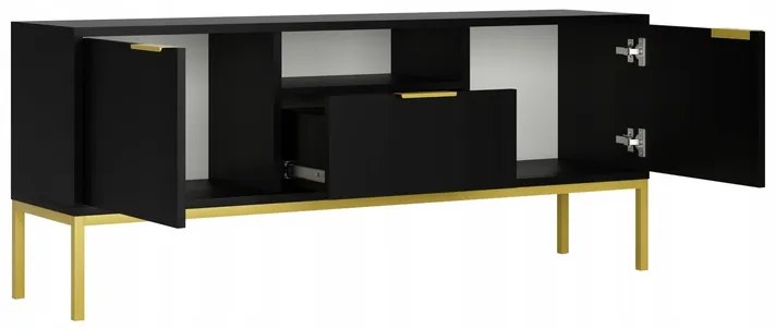 Televízny stolík Austin 175 cm čierny/zlatý