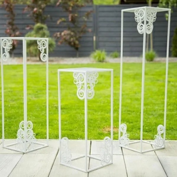 Stojan na kvety 80x24 cm biela