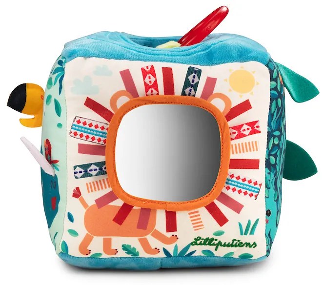 Lilliputiens - textilná kocka s aktivitami - džungľa