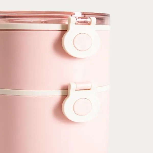 Set dvoch obedových boxov POPPIE ružový 750069