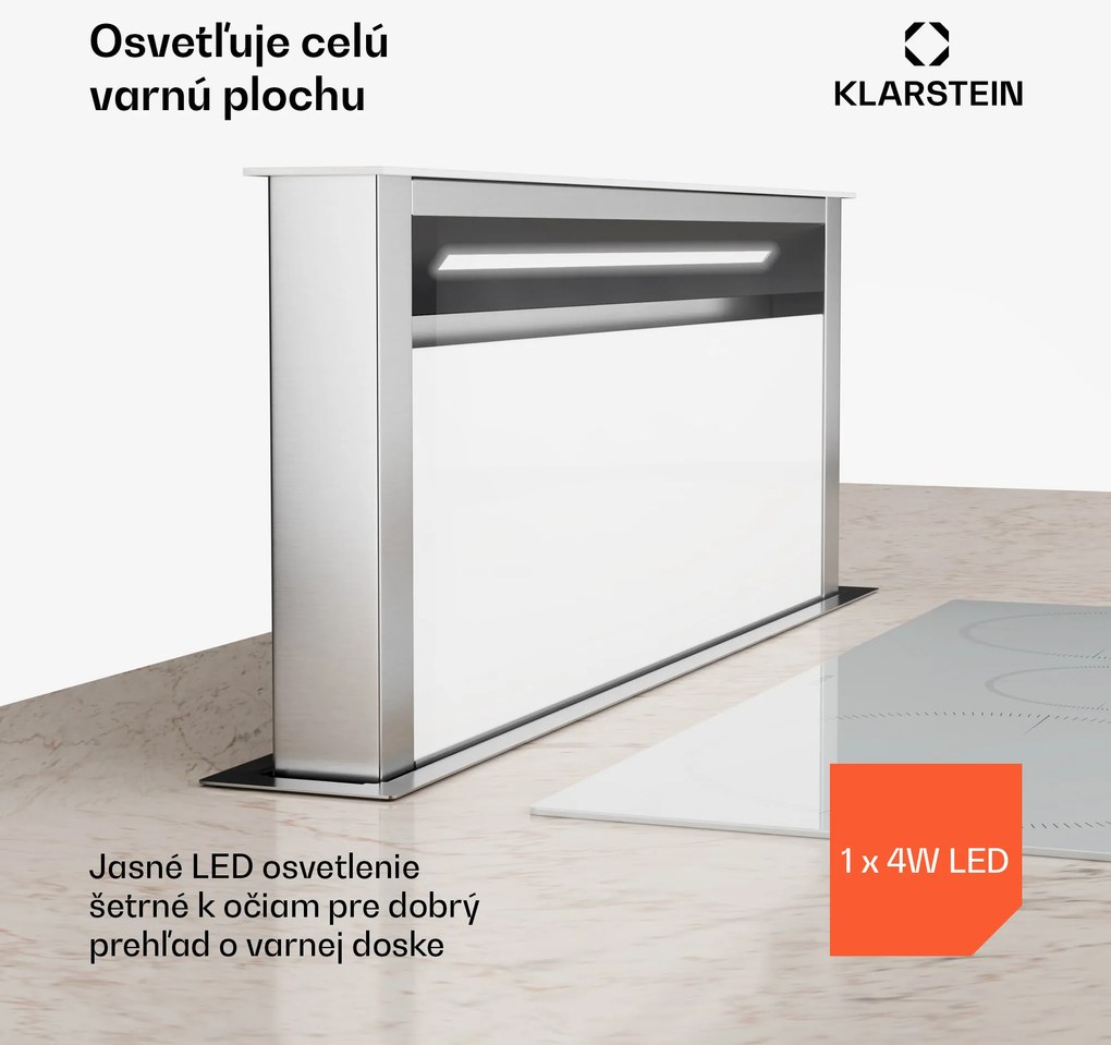 Klarstein Royal Flush Eco digestor, Výsuvný, 714 m³/h, Boost, Dotykové ovládanie, EEK A++