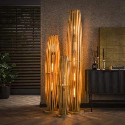Stojaca lampa 70-51 Orbit 1L Drevo Mango  - Komfort-nábytok