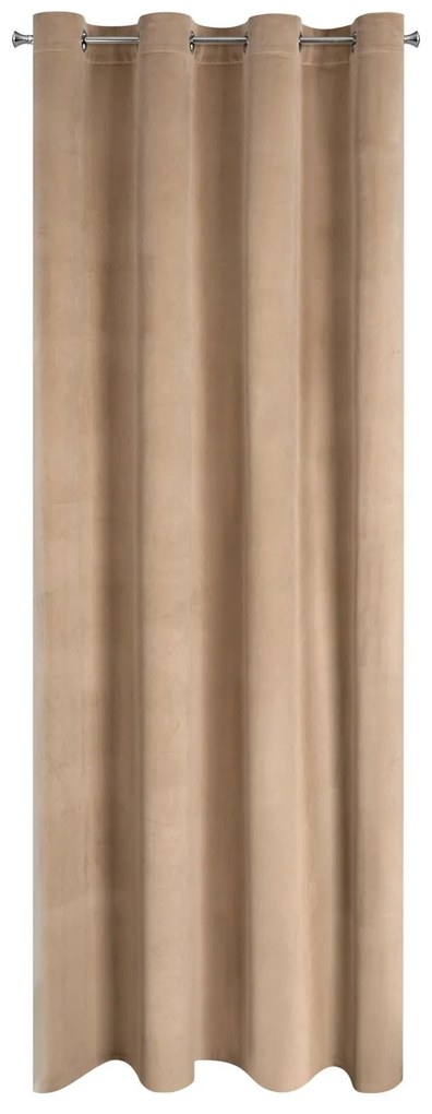 ZATEMŇOVACÍ ZÁVES NA KRÚŽKOCH DARLA SADA 2KS 140X250 CM TMAVOBÉŽOVÁ