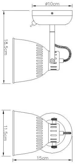 Globo 54651-1 - Nástenné bodové svietidlo HERNAN 1xE14/40W/230V