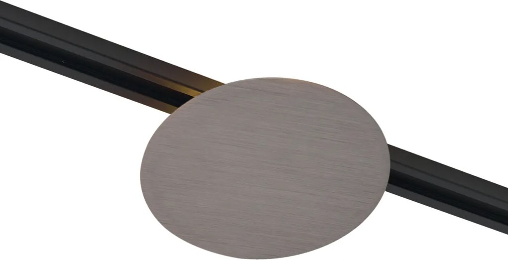 Moderné stropné svietidlo Gunmetal pre koľajnicový systém 1-fázové 2-svetlá - Iconic Pulley