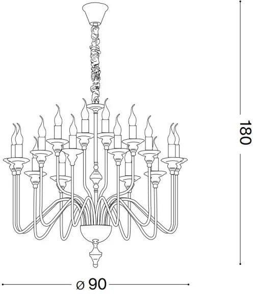 Ideal Lux - Luster na reťazi ARTU 16xE14/40W/230V pr. 90 cm chróm