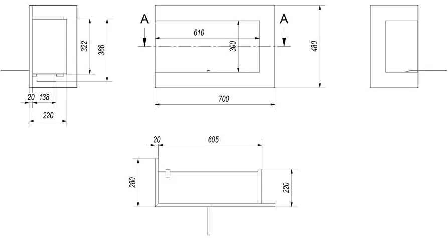 Rohový biokrb lavý Delta 700