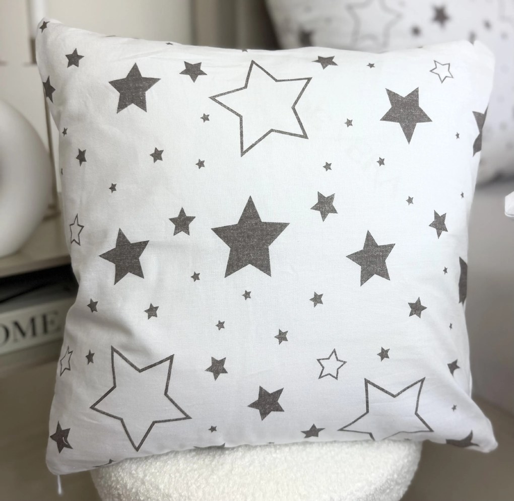 INTERMEDIC SK Obliečka na vankúš 40x40 Sivé Hviezdičky – bavlna, zips