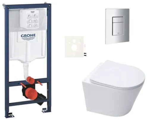 Závesný wc set do ľahkých stien / predstenová montáž SAT Infinitio SIKOGRSIN10SCP00