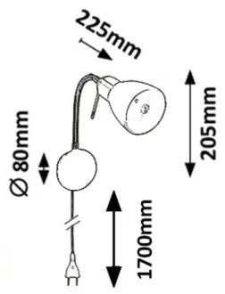 Rabalux 6320 - Flexibilná lampa SOMA 1xE14/40W/230V
