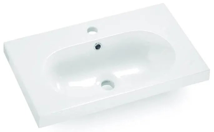 Bathco 0516 - Zapustené umývadlo ICE 60x35 cm živica/biela