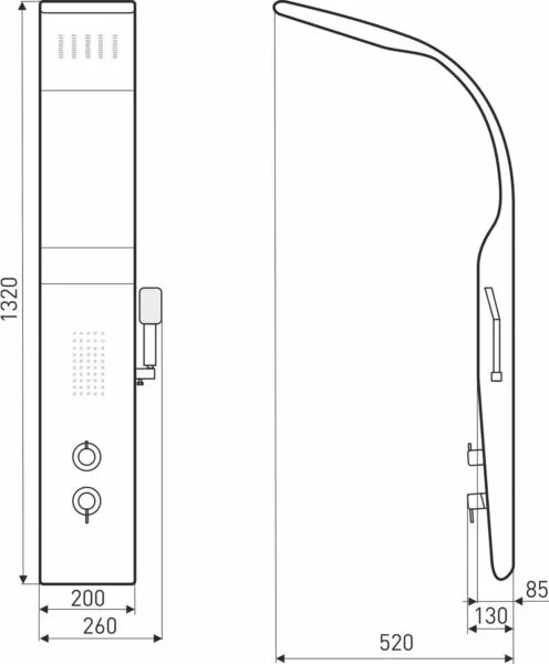 Novoterm Sprchový hydromasážny panel NV-Enzo