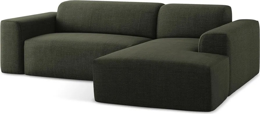 Zelená rohová pohovka (pravý roh/s leňoškou) Keli – Makamii