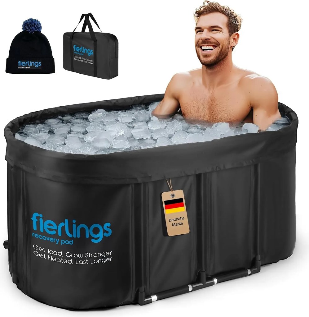 Ledová vaňa fierlings Recovery Pod 320 l, skladacia, 120 cm, čierna