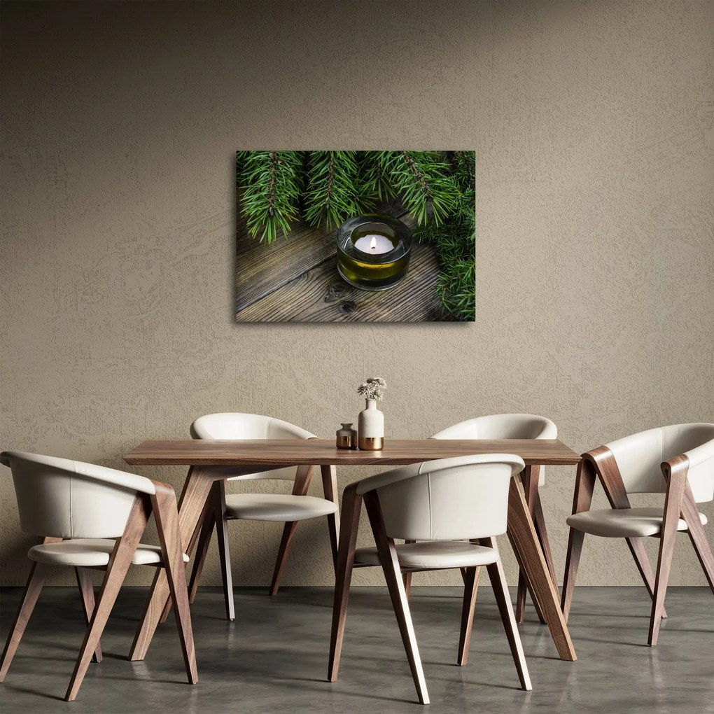 Obraz - vianočná sviečka (70x50 cm)