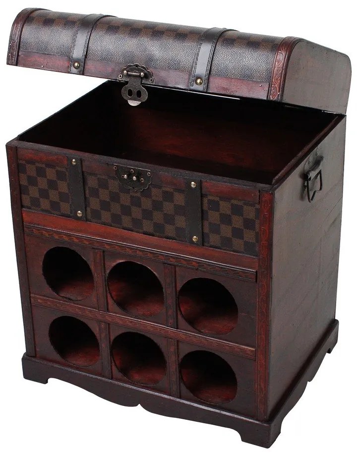 Hnedá vinotéka na 6 fliaš, 41x48 cm – Deco Pleasure