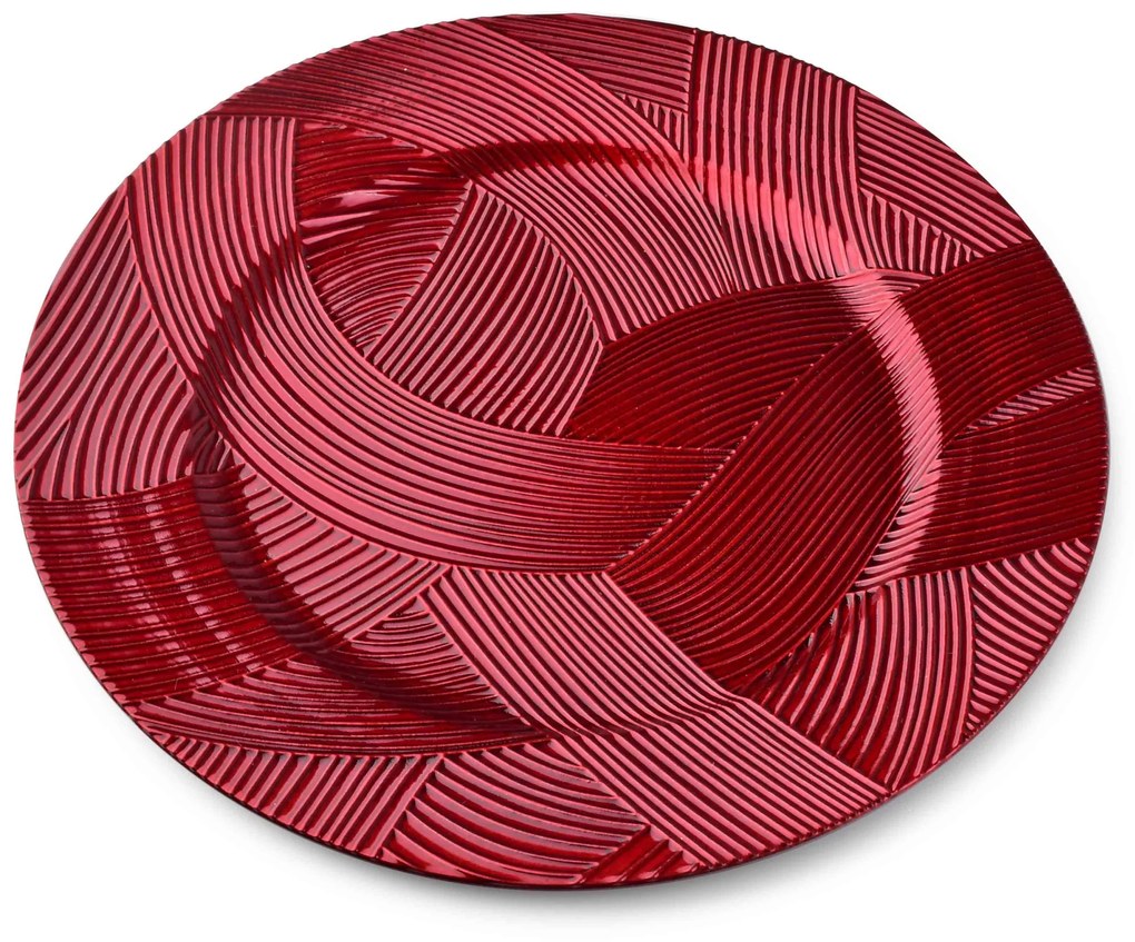 Dekorativní podtalíř BLANCHE COLOURS II 33 cm červený
