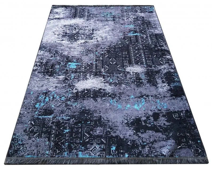 Viacfarebný koberec so strieborno-modrým motívom Šírka: 160 cm | Dĺžka: 230 cm