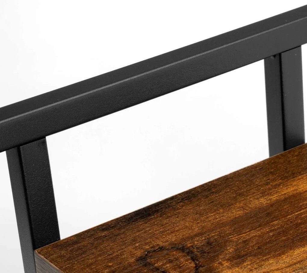 Stojan na kvety JOSE RUSTIC čierny/dub