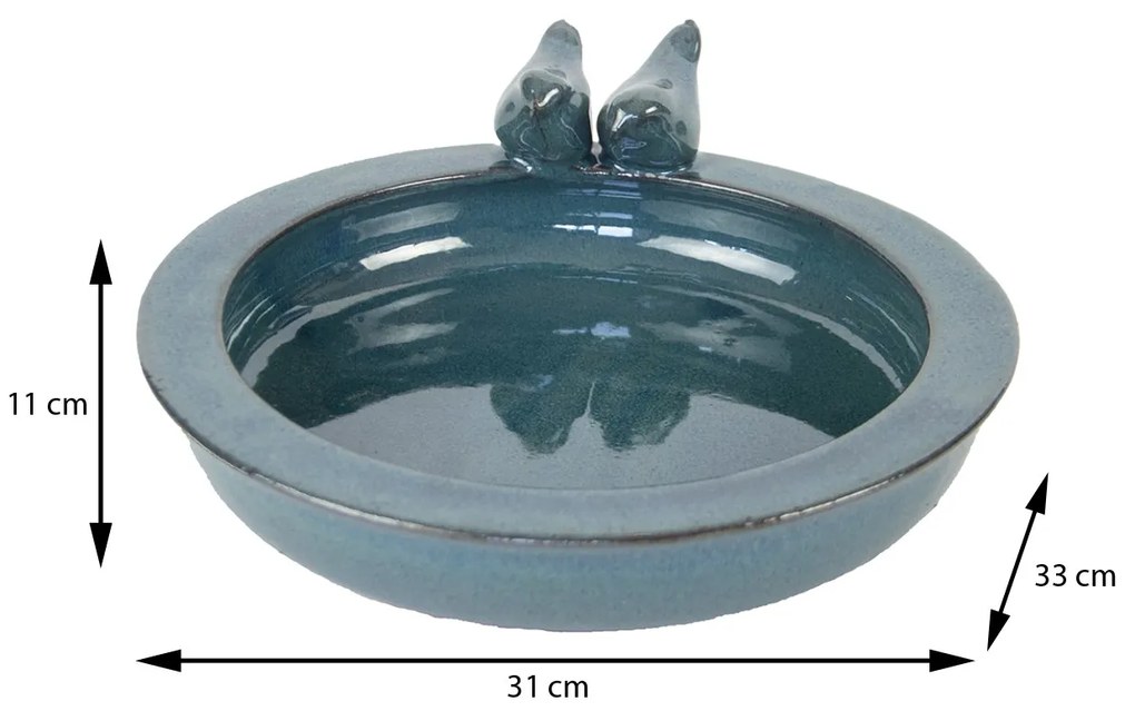 Napájadlo pre vtáky Mark, 11x31 cm, keramika, modrá