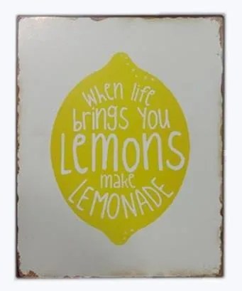 La finesse Plechová ceduľa When life brings you lemons