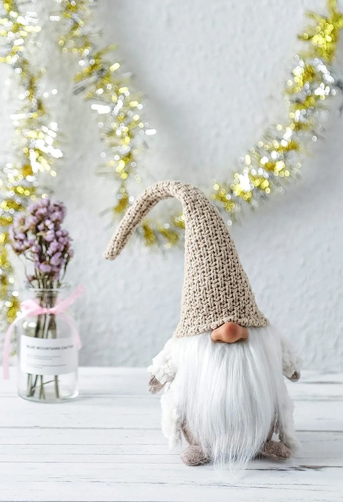 Tutumi, vianočný trpaslík s čiapkou Emil 40cm ECRU 301449, krémová, CHR-00698
