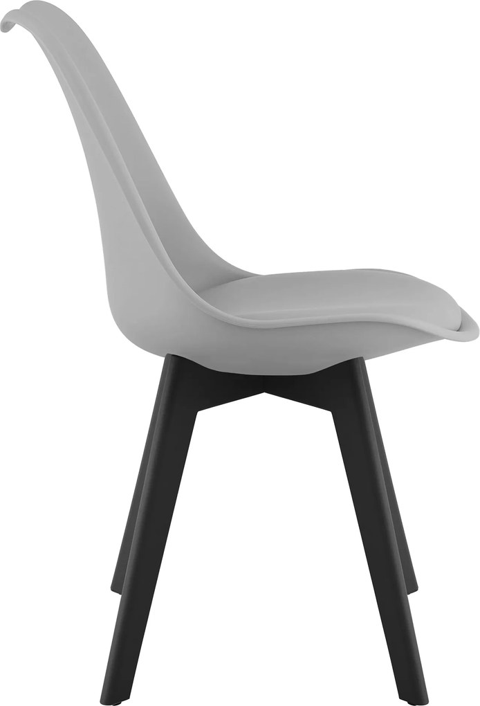 Set 4 stoličiek MARK sivé / čierne nohy