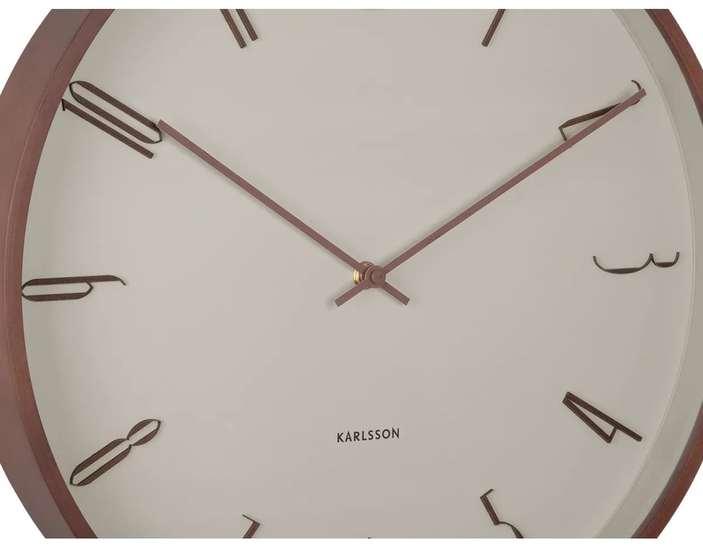 Dizajnové nástenné hodiny Karlsson 6014WG béžové,priemer 40 cm