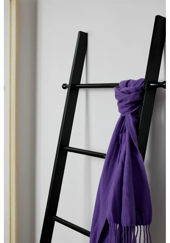 Čierny bambusový rebrík na uteráky Wenko Suri