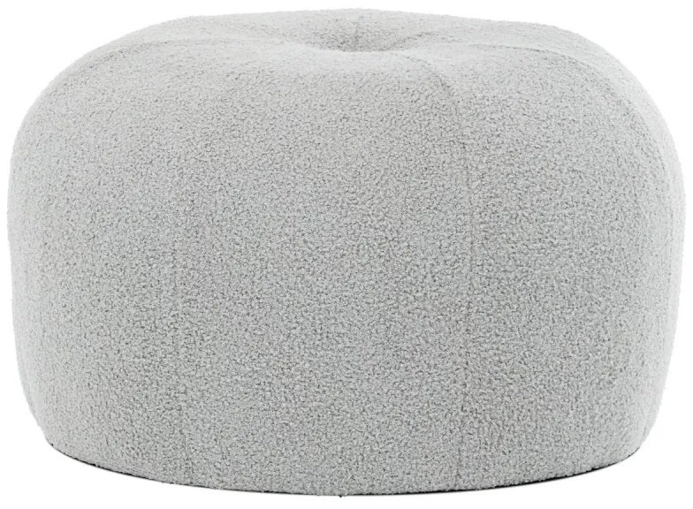 Taburet, šedá Bouclé látka.