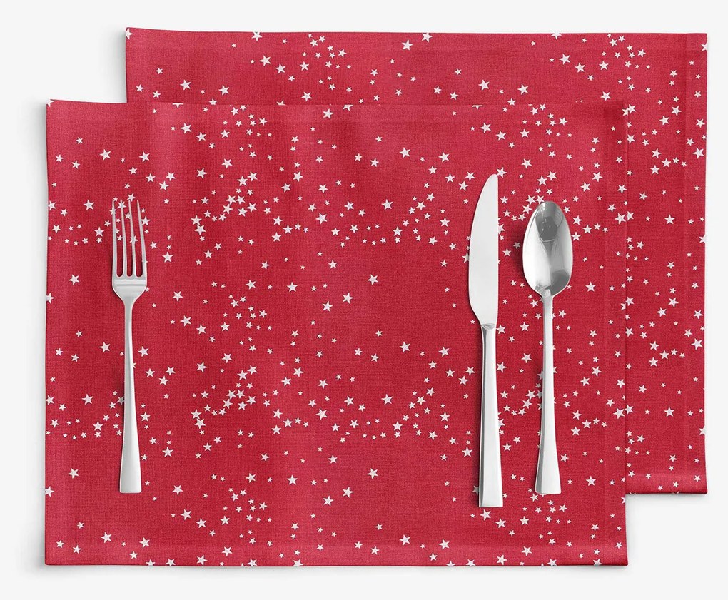 Goldea prestieranie na stôl valencia - hviezdičky na červenej - sada 2ks 30 x 40 cm