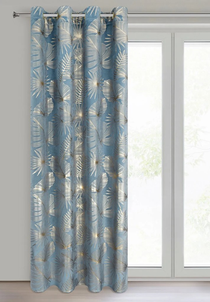 ZATEMŇOVACÍ ZÁVES NA KRÚŽKOCH ARIA 135X250 CM LISTY