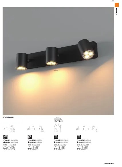 Redo 04-472 - Bodové svietidlo CAMEO 3xGU10/35W/230V