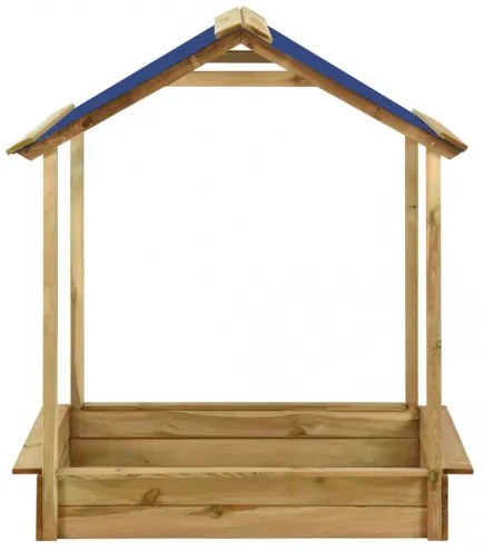 vidaXL Vonkajší domček s pieskoviskom 128x120x145 cm borovicové drevo-