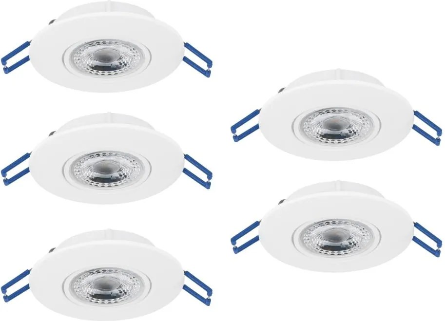 Eglo 300185 - Sada 5× LED zapustených stropných svietidiel GEDREZ LED/4,9W/230V pr. 9 cm, biela
