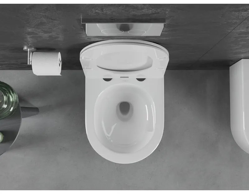 Mexen Sofia, závesná WC misa 490x360x355 mm, Rimless Tornádo, biela lesklá, 3354XX00T