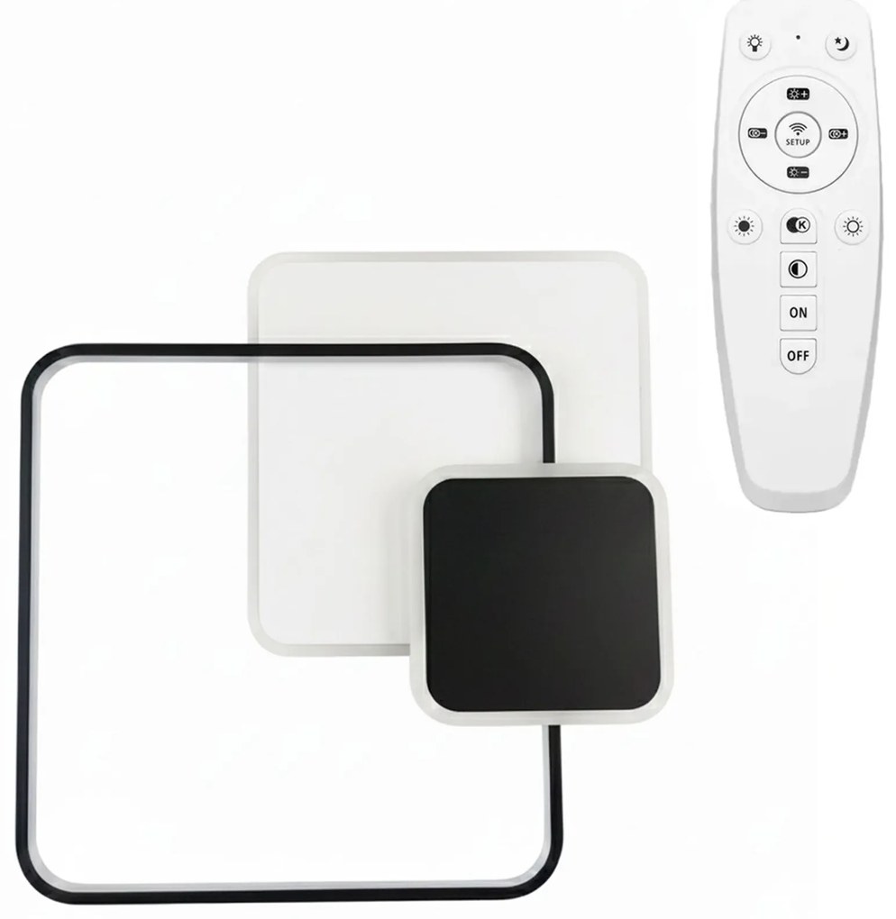 Toolight Toolight, LED stropné svietidlo + diaľkové ovládanie, APP1712-C, čierna matná, OSW-04041