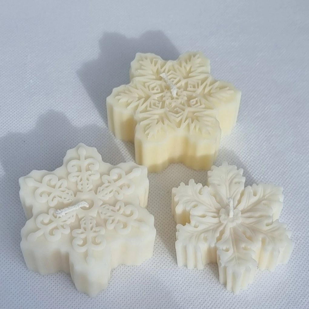 PROXIMA.store - Sójová sviečka - SADA SNEHOVÉ VLOČKY