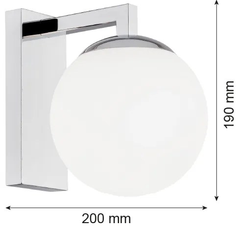 Argon 3735 - Nástenná lampa ASPEN 1xE27/15W/230V lesklý chróm