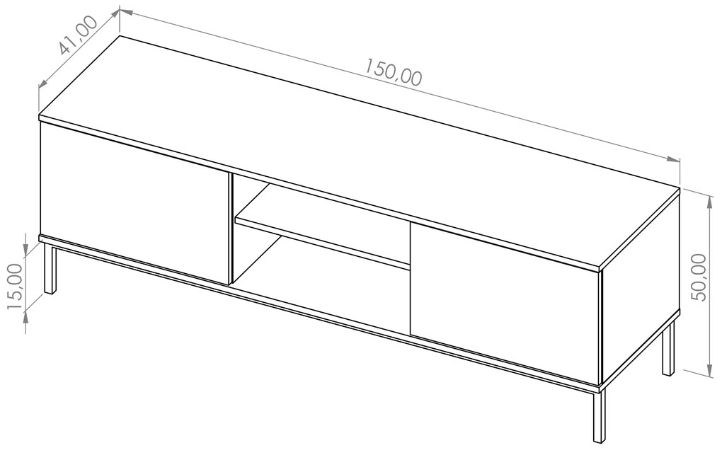 Tv stolík Quebec 2D (čierna matná). Vlastná spoľahlivá doprava až k Vám domov. 1051875