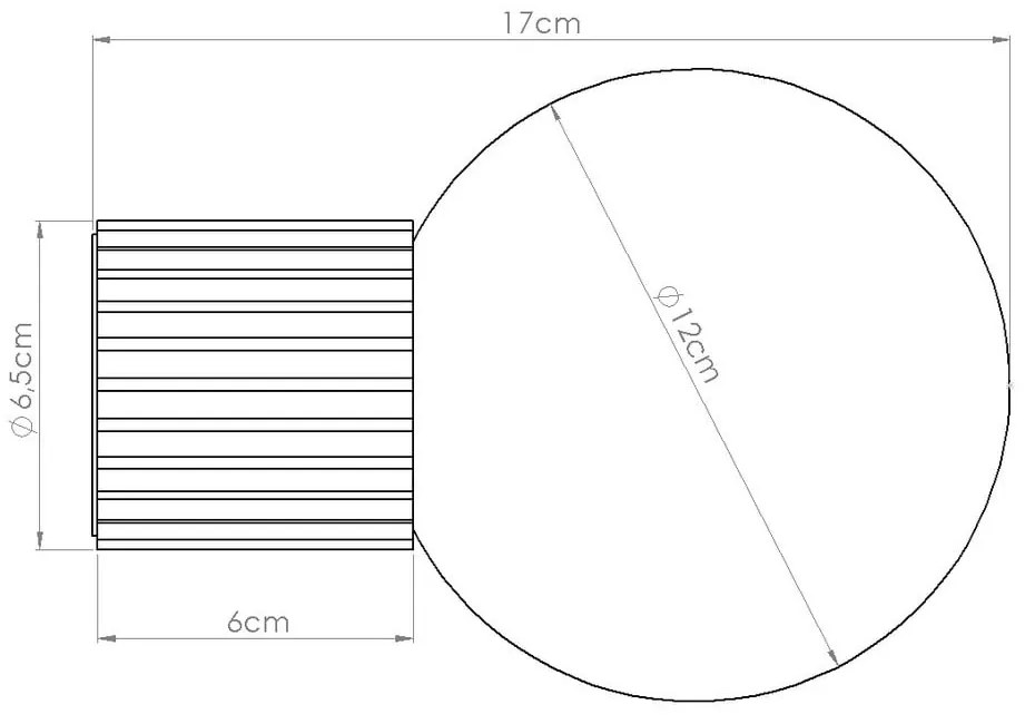 Čierne nástenné svietidlo ø 12 cm Orbital – Sollux