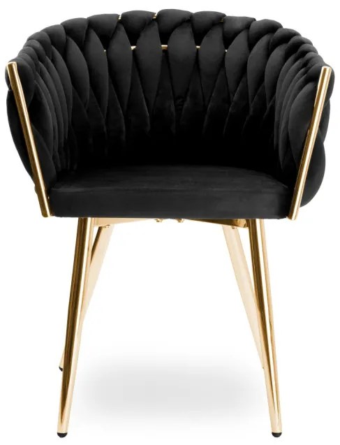 Jedálenská stolička COFTON zamatová, zlatá / čierna
